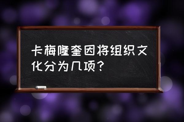 企业文化中提到的创新 卡梅隆奎因将组织文化分为几项？