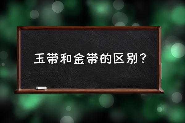 紫袍玉带属于什么档次 玉带和金带的区别？