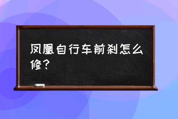 凤凰令坐骑详细教程 凤凰自行车前刹怎么修？