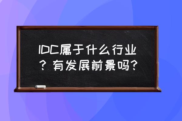 企业未来发展规划和方向 IDC属于什么行业？有发展前景吗？