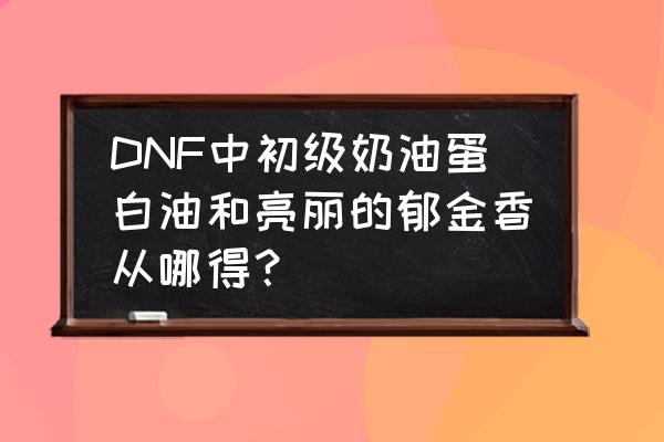 dnf土罐的长相 DNF中初级奶油蛋白油和亮丽的郁金香从哪得？