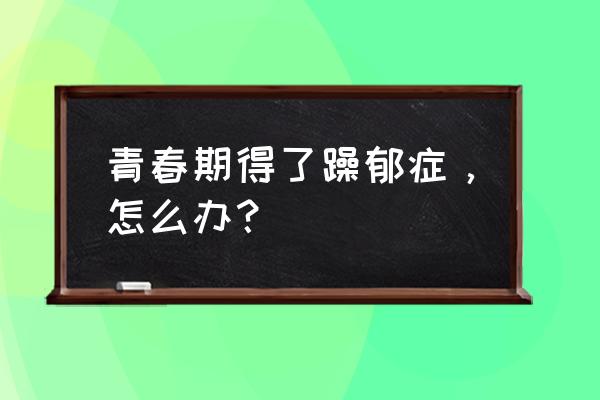 躁郁症的症状 青春期得了躁郁症，怎么办？