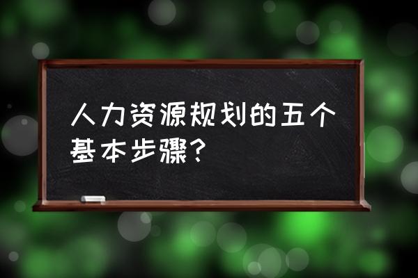 人力资源工作计划 人力资源规划的五个基本步骤？